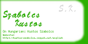 szabolcs kustos business card